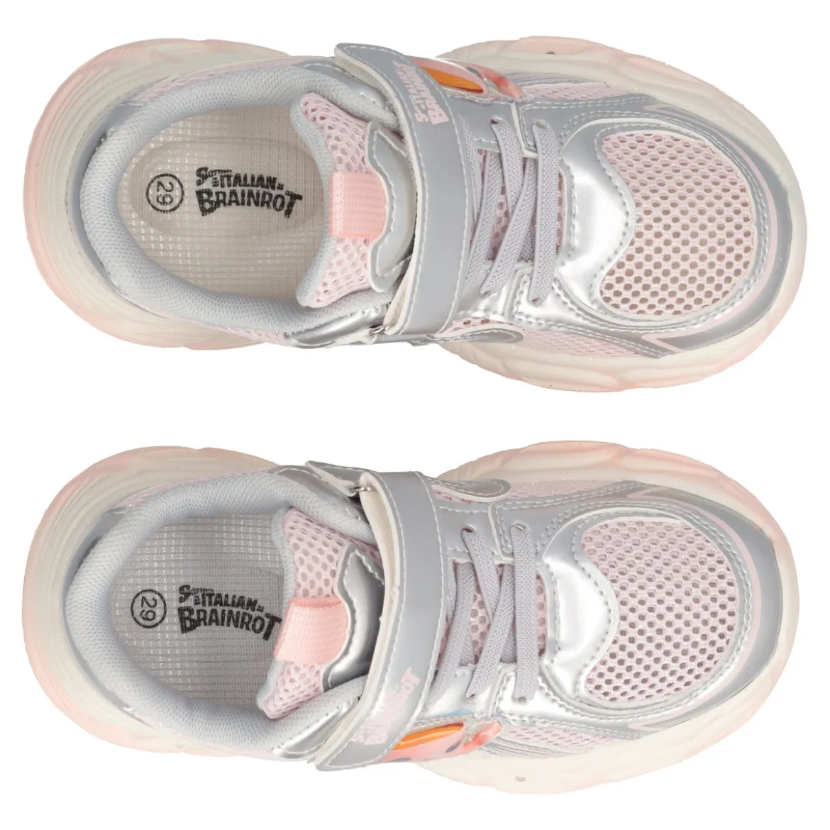 Sneakers Bambina Argento con Luci