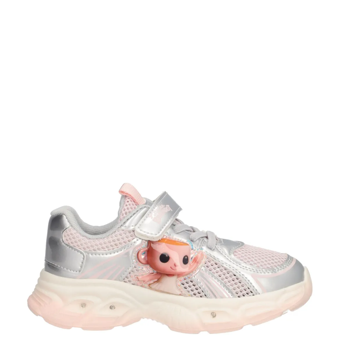 Sneakers Bambina Argento con Luci