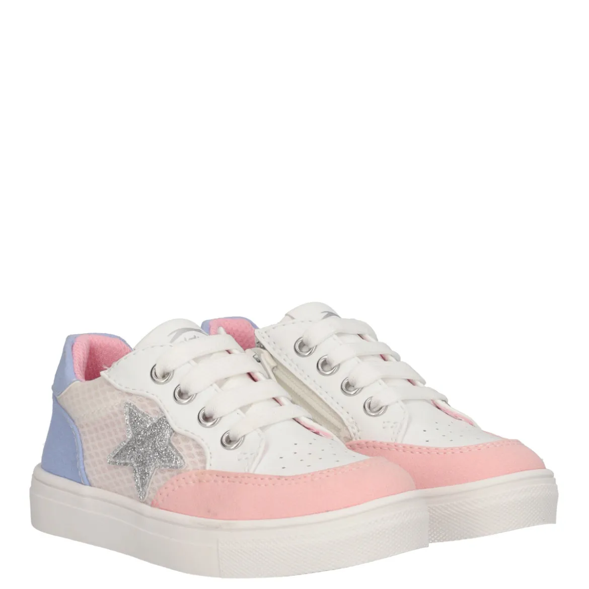 Sneakers Bambina Bianche, Azzurre e Rosa
