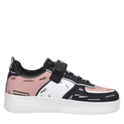 Sneakers Bambina Rosa, Bianche e Nere