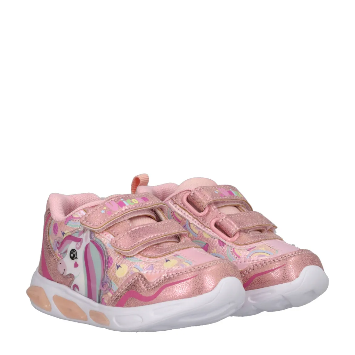 Sneakers Bambina Rosa Unicorn con Luci