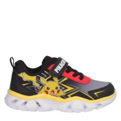 Sneakers Bambini Nere, Gialle e Rosse, Pokémon con Luci
