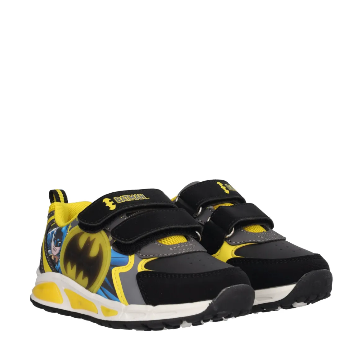 Sneakers Bambino Nere e Gialle Batman con Luci
