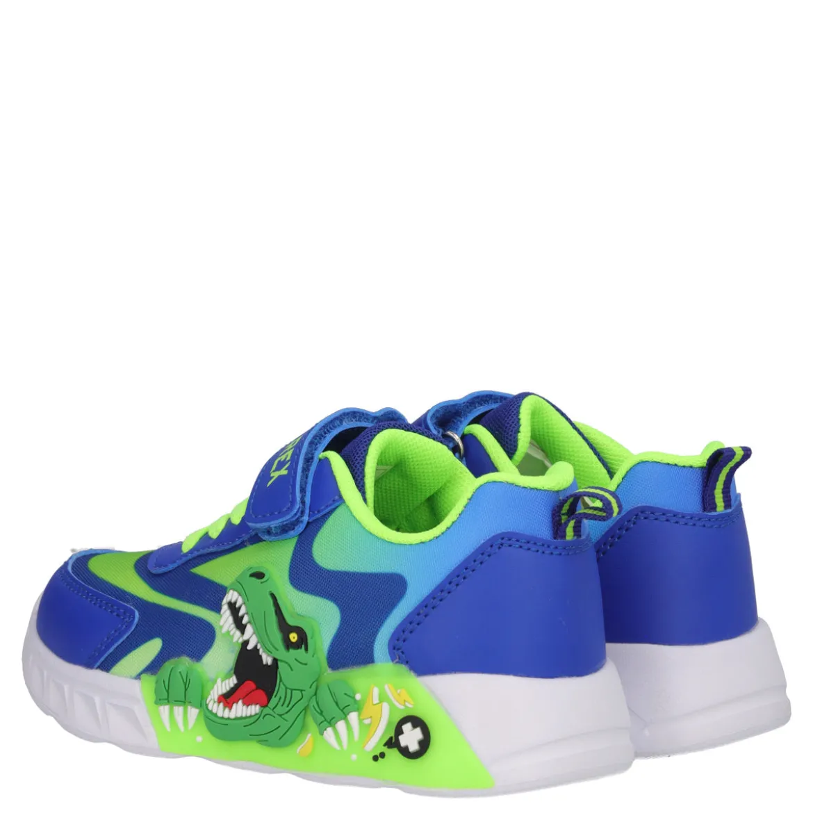 Sneakers Bambino T-Rex Blu e Verdi con Luci