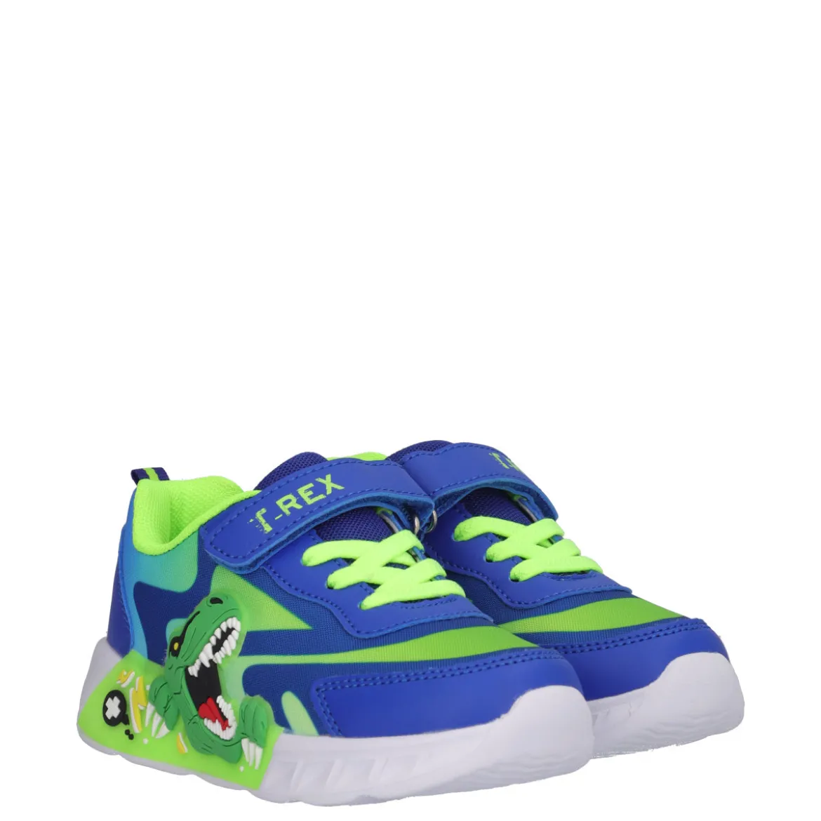 Sneakers Bambino T-Rex Blu e Verdi con Luci