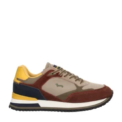 Sneakers Uomo Verde, Marrone, Blu e Gialla in Pelle