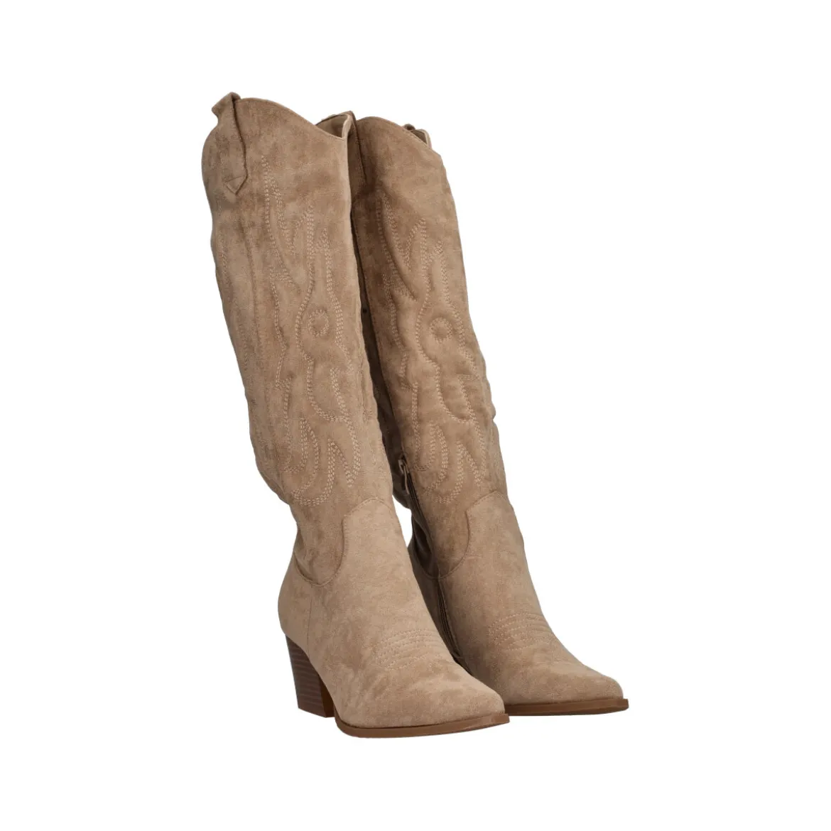 Stivale Donna Beige Scamosciato