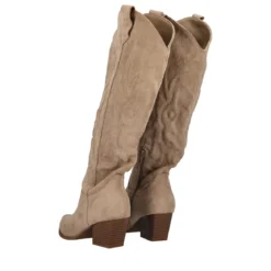Stivale Donna Beige Scamosciato
