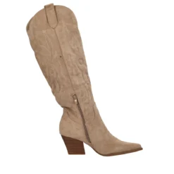 Stivale Donna Beige Scamosciato