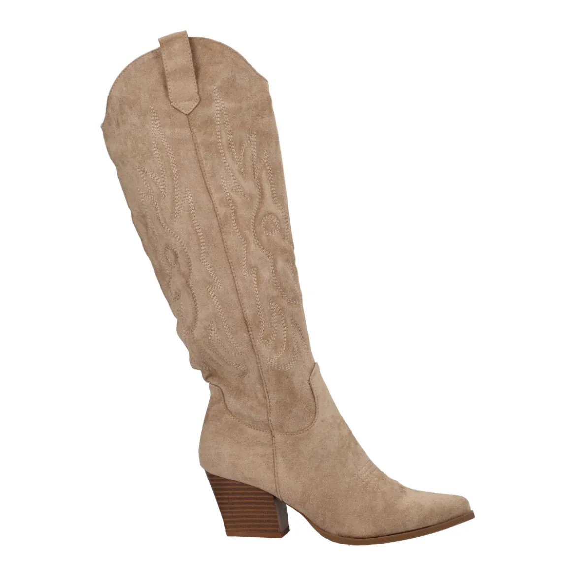 Stivale Donna Beige Scamosciato