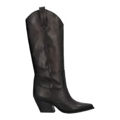 Stivale Texano Nero in Pelle