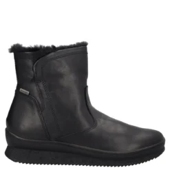 Stivaletti Comfort Donna Neri in Pelle Pianta Larga