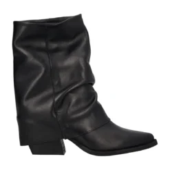Stivaletti Donna Neri Texani in Pelle