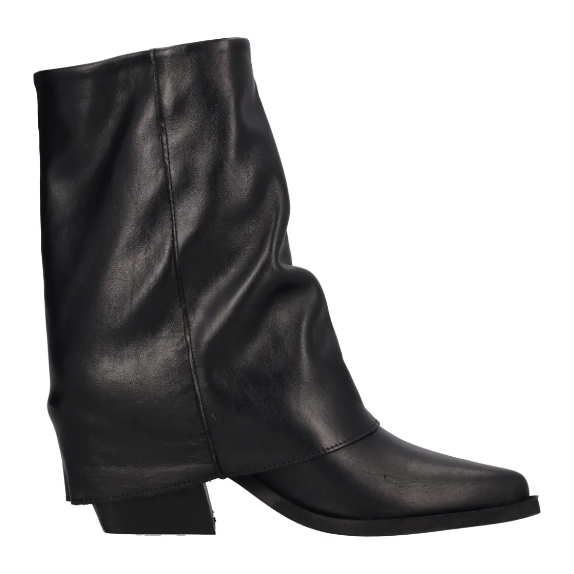 Stivaletti Donna Neri Texani in Pelle