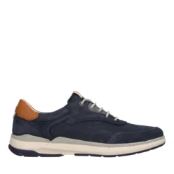 Stringata Uomo Blu in Pelle