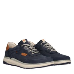 Stringata Uomo Blu in Pelle