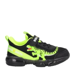 T-REX Sneakers Bambino Nere e Giallo Fluo con Luci