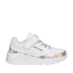 UNO LITE Sneakers Bambina Bianca con Cuori Multicolor