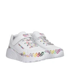 UNO LITE Sneakers Bambina Bianca con Cuori Multicolor