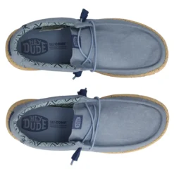 WALLY STRETCH CANVAS Mocassino Slip-on Uomo Azzurro
