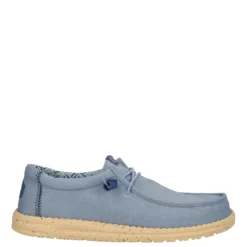 WALLY STRETCH CANVAS Mocassino Slip-on Uomo Azzurro