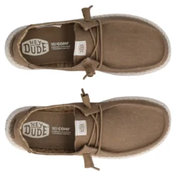 WENDY STRETCH CANVAS Mocassino Slip-on Taupe