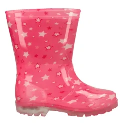 WOSH - Stivali da Pioggia Bambina Fuxia con Luci!