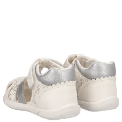 ZAPITO Sandali Bambina Bianchi con Fiocchi Argento