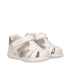 ZAPITO Sandali Bambina Bianchi con Fiocchi Argento